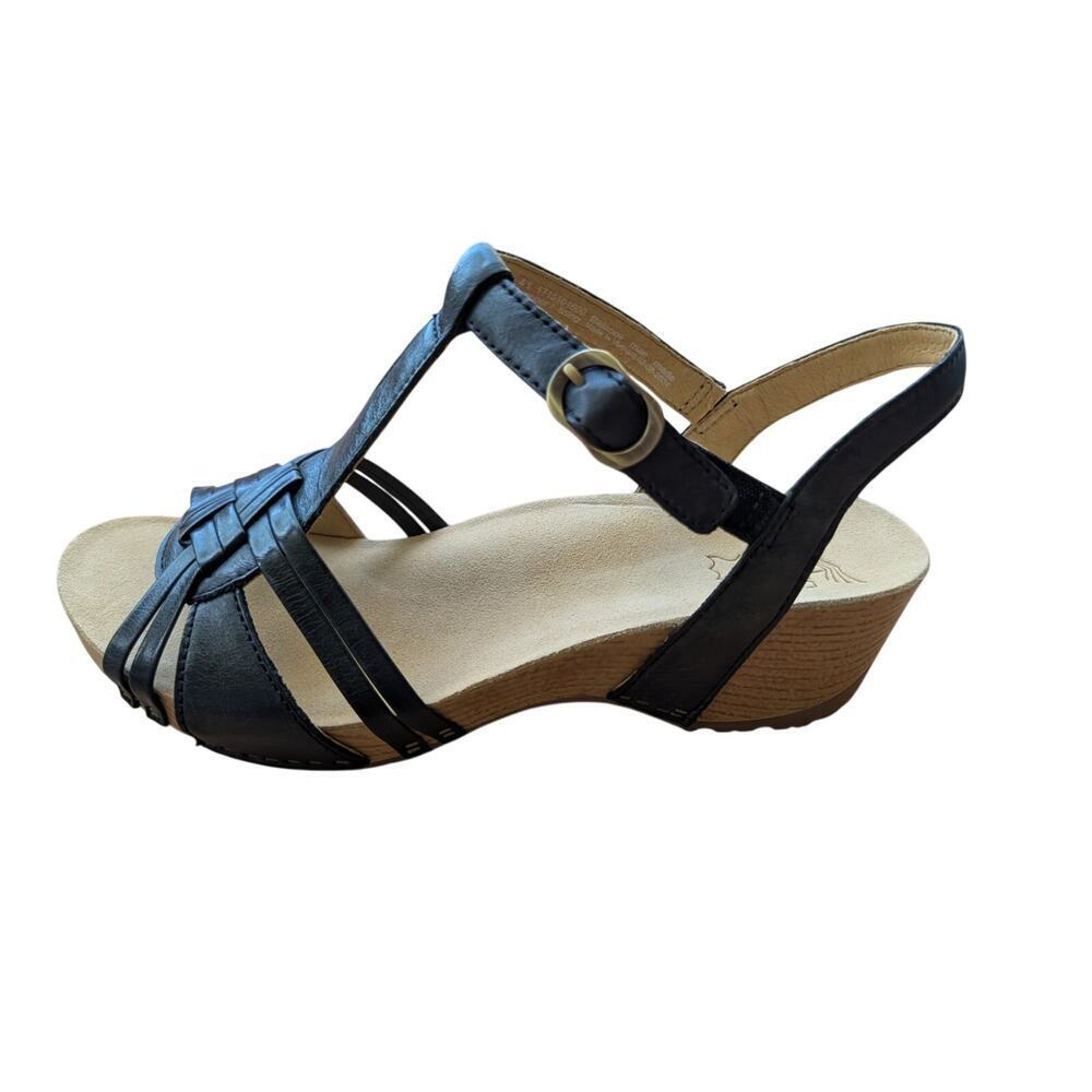 DANSKO TIA Milled Burnished chunky wedge Sandals, size Women's 10